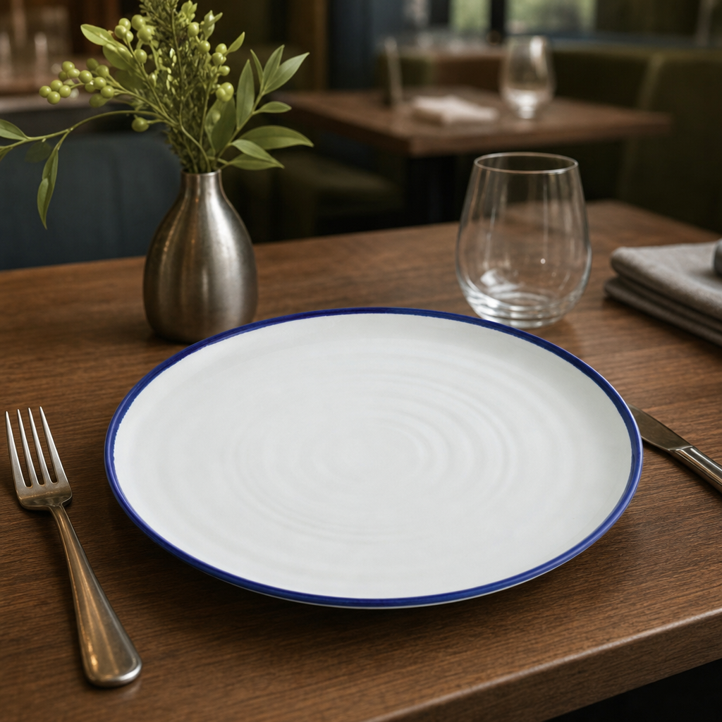 Walled Plates 210mm White Vitrified Porcelain for Stylish Dining (Pack of 6)