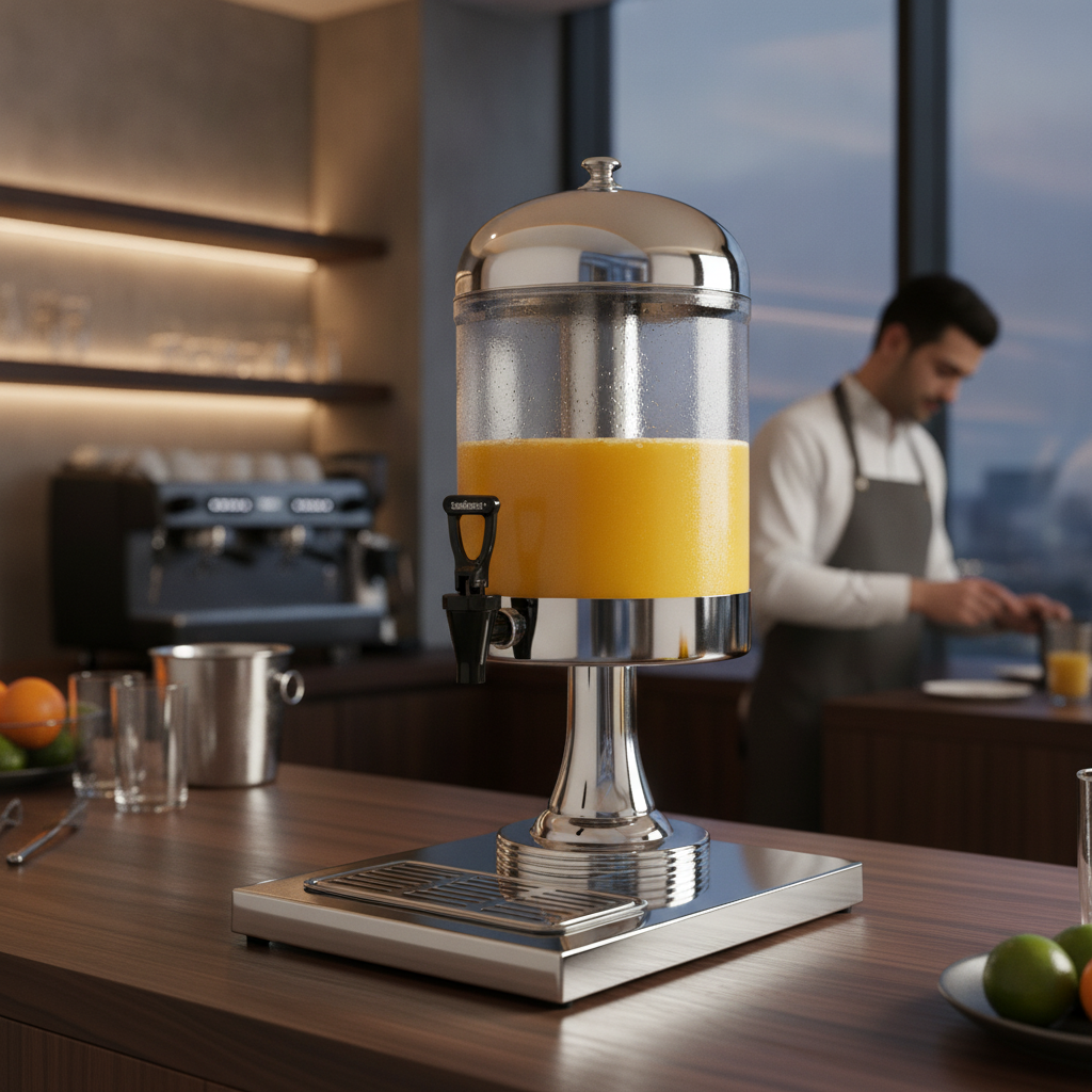 Stainless Steel Juice Dispenser 6.5L for Hotels & Restaurants