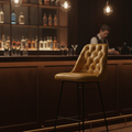 Bruciato Leather Bar Stool with Steel Frame 480x580mm for Stylish Bars