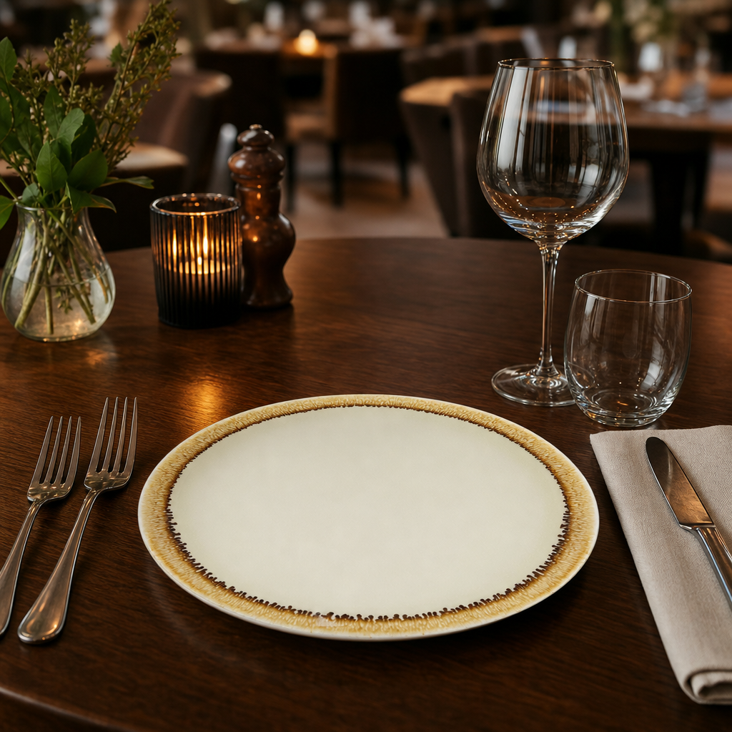Round Coupe Plates 180mm Sandstone Porcelain for Charming Table Settings (Pack of 6)