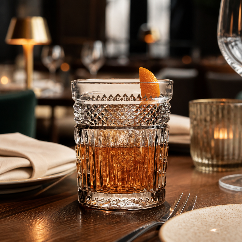 Glass Double Old Fashioned Glasses 350ml for Bars & Pubs (Pack of 6)