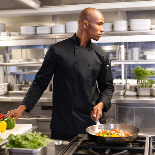 Calgary Unisex Chef Jacket Black for Commercial Kitchens