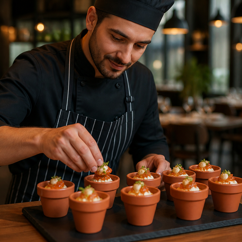 Plant Pot-Shaped Dishes 114ml Ceramic for Creative Serving (Pack of 12)