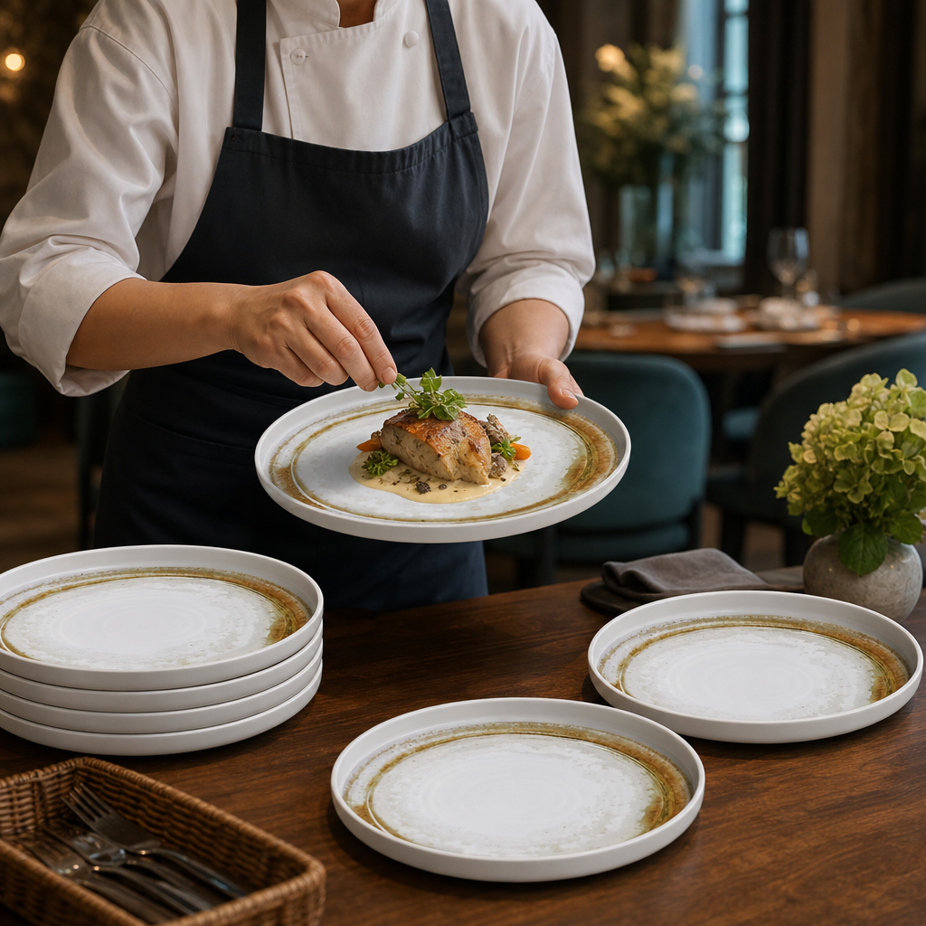 Walled Plates 260mm Vitrified Ceramic for Casual Dining (Pack of 6)