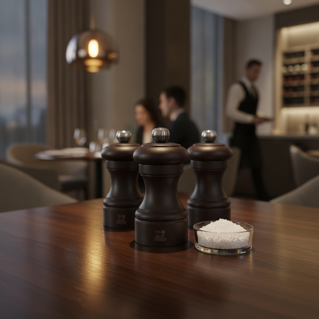 Wood Salt Mill 4in with Adjustable Grind for Dining Tables