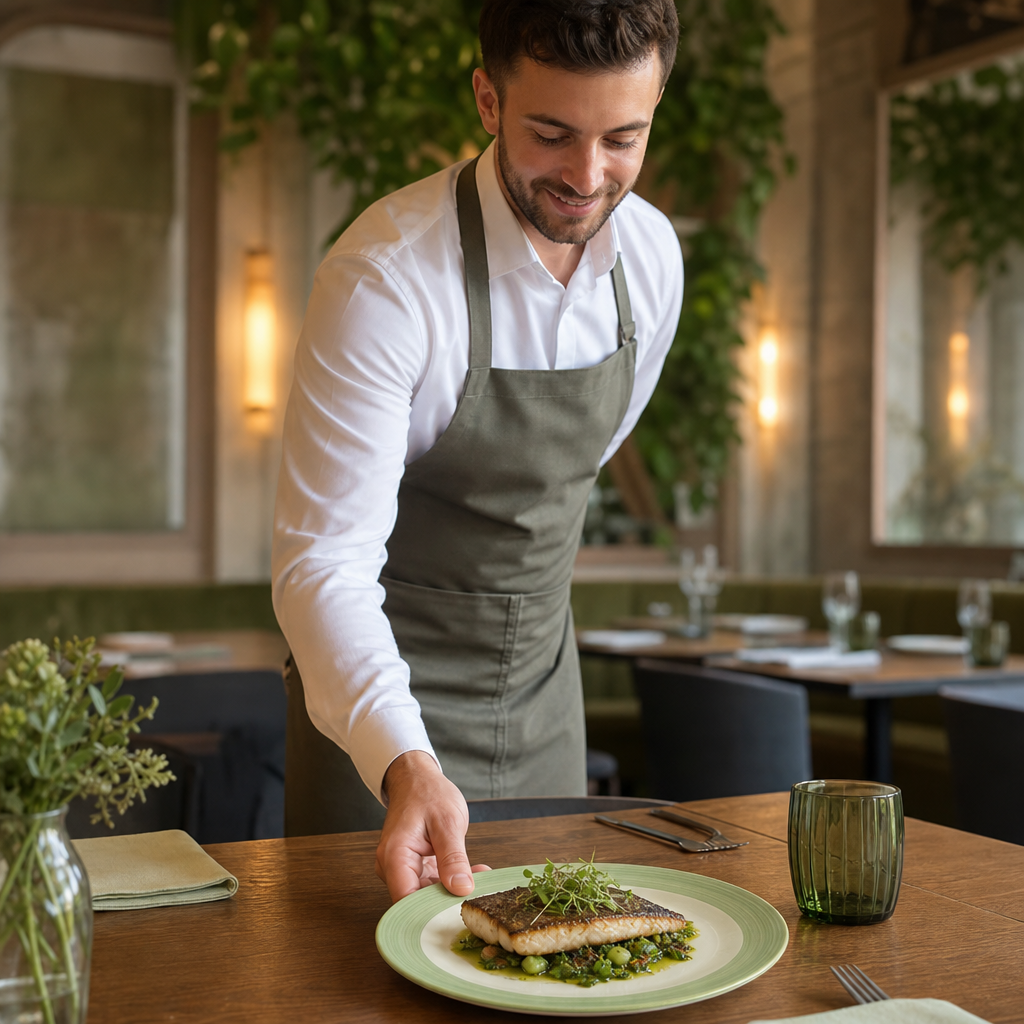 Slimline Plates 270mm Green Porcelain for Cafés & Restaurants (Pack of 24)