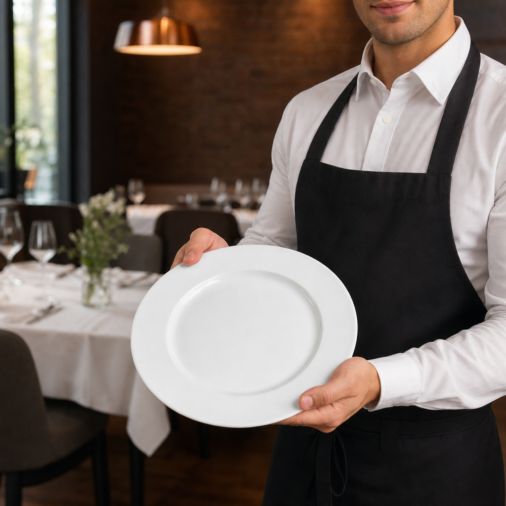 Simplicity White Service Plate 330mm for Casual Dining (Pack of 6)