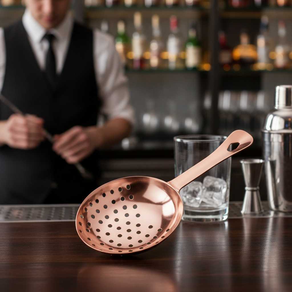 Stainless Steel Julep Strainer 160mm for Cocktail Mixing