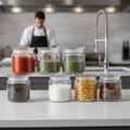 Glass Storage Jars 750ml for Modern Kitchens (Pack of 6)