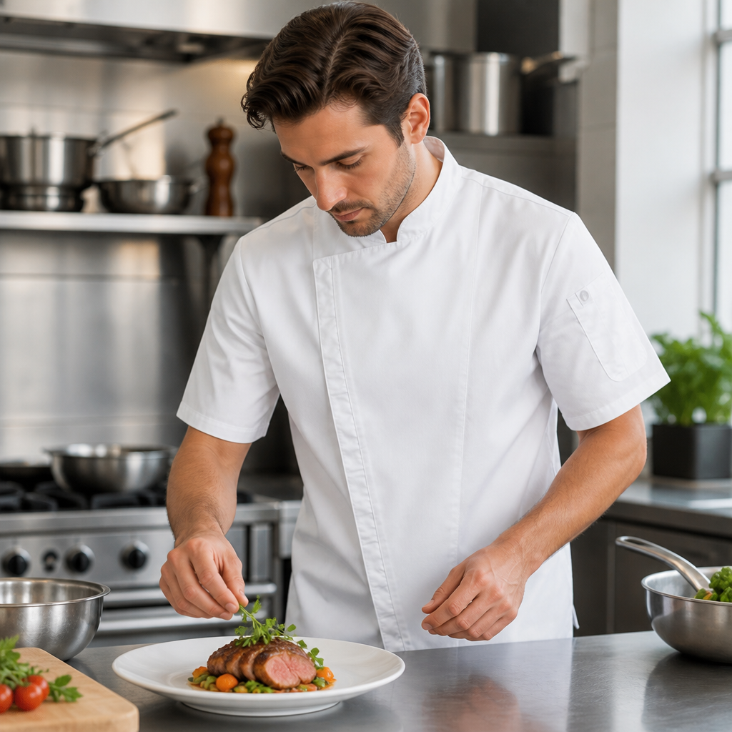 Unisex Cannes Chef Jacket in White for Professional Kitchens