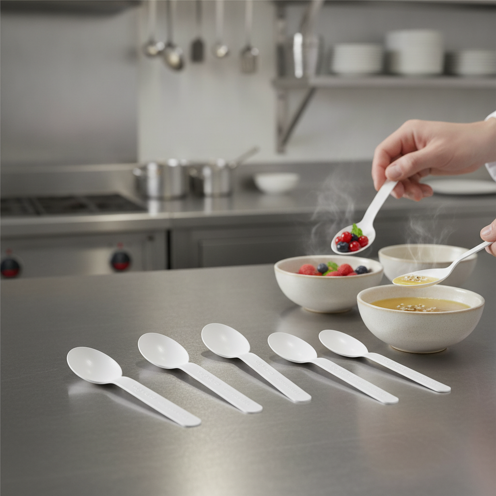 Paper Compostable Spoon 35mm for Hot or Cold Foods (Pack of 1000)