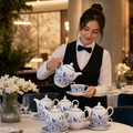 Bone China Tea for One Set with Exotic Blue Design (Pack of 6)