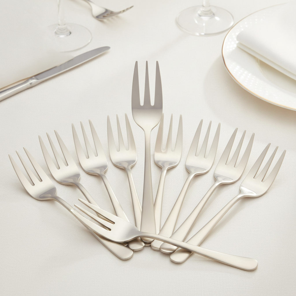 18/0 Stainless Steel Cake Forks for Elegant Dining (Pack of 12)