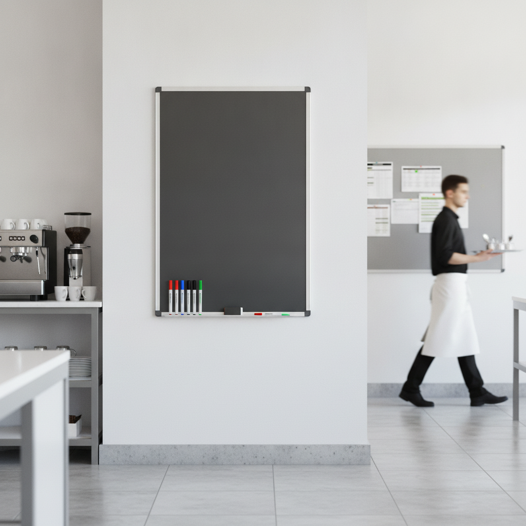 Magnetic Wipe-Clean Board 600x900mm with Aluminium Frame for Staff Rooms