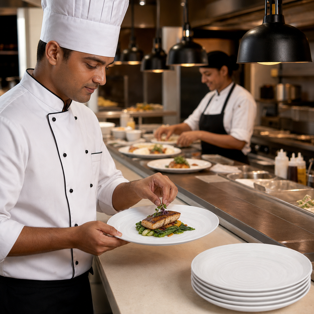 Plates 230mm White Melamine for Outdoor Catering (Pack of 6)