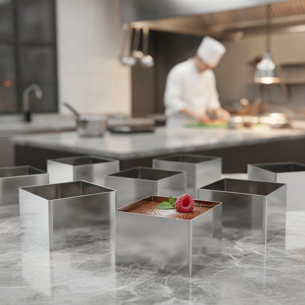 Stainless Steel Square Mousse Ring 60mm for Food Presentation