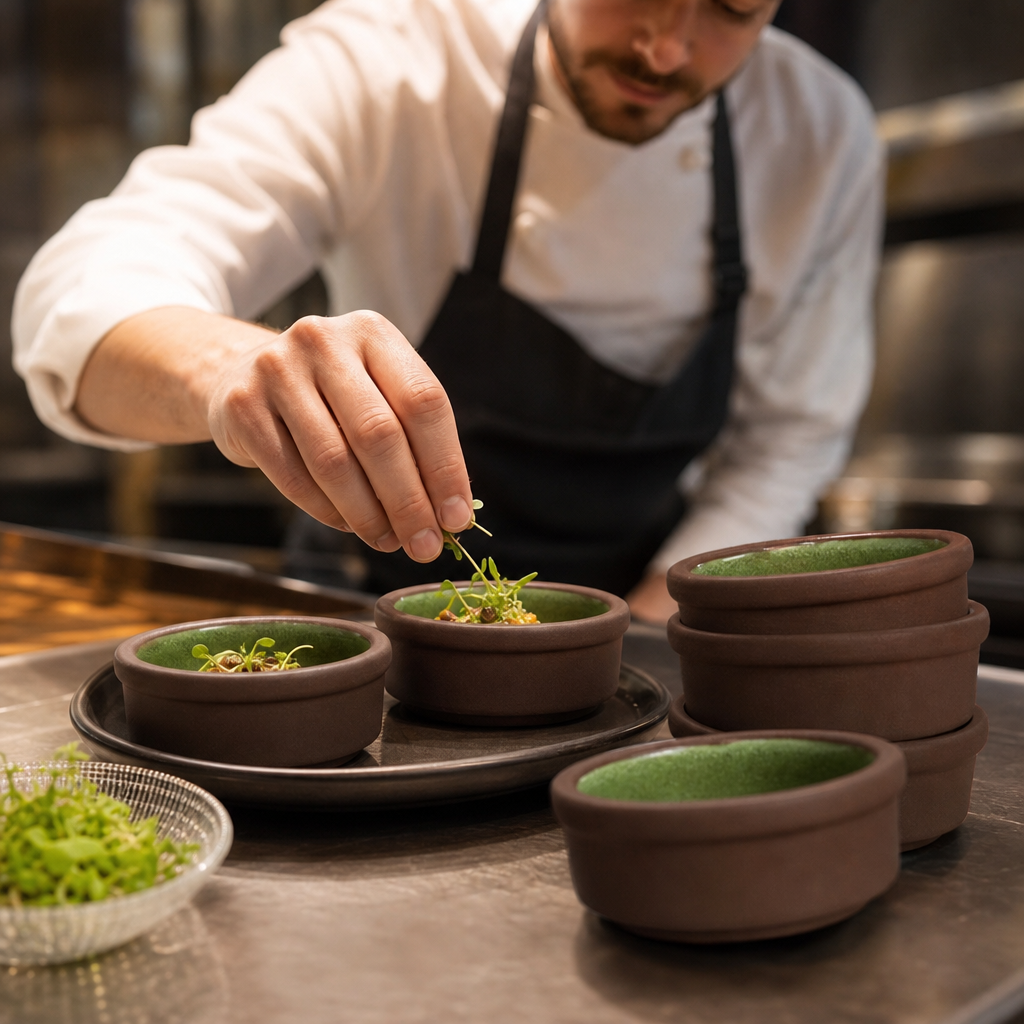 Stacking Trays 75mm Vitrified Stoneware for Restaurant Dining (Pack of 12)