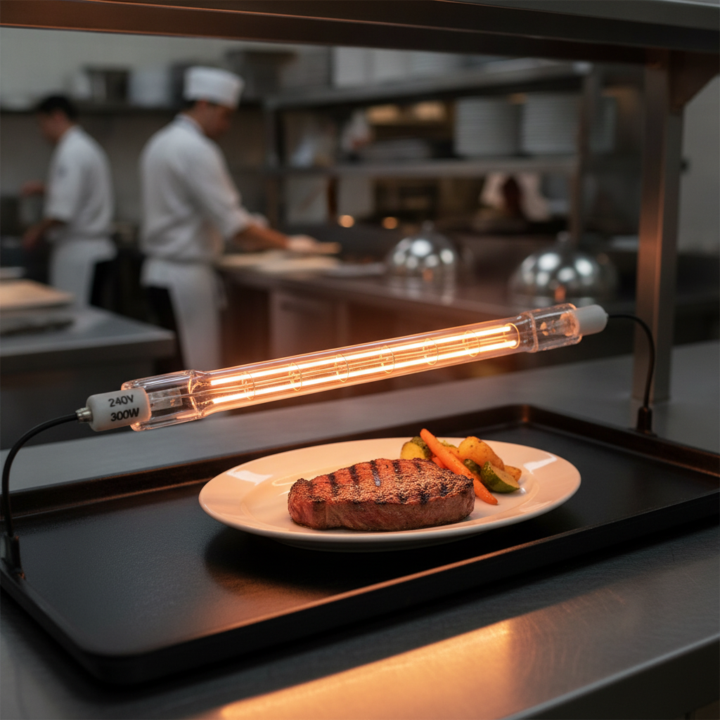 Bare Infrared Quartz Heat Bulb 300W for Food Service