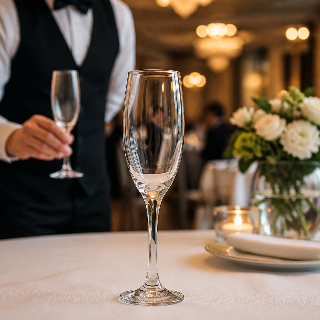 Glass Champagne Flutes 210ml for Celebrations (Pack of 24)