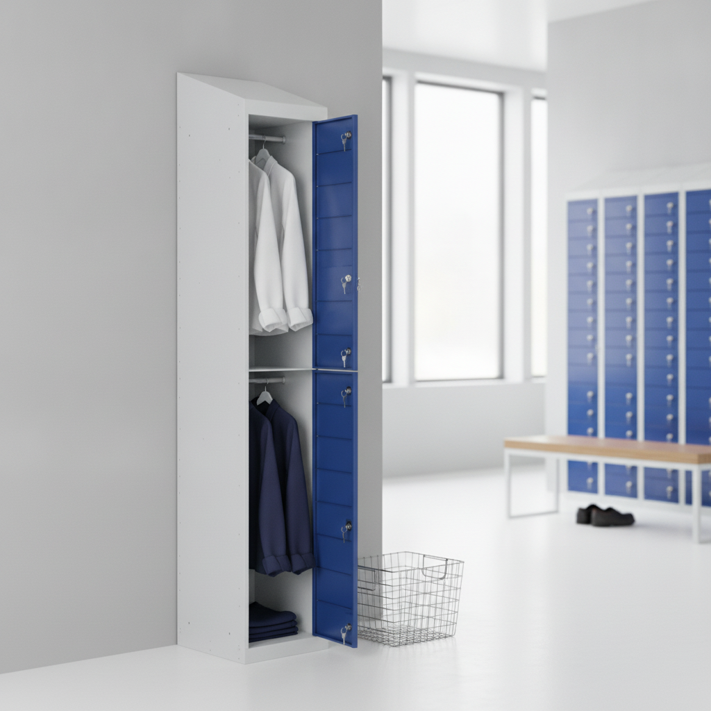 Steel Garment Lockers with 15 Compartments for Staff Uniforms