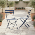 Powder-Coated Steel Folding Chairs Navy 800x387mm for Outdoor Use (Pack of 2)