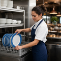 Dinner Plates Coloured Rim 252mm Glass for Healthcare & Catering (Pack of 12)