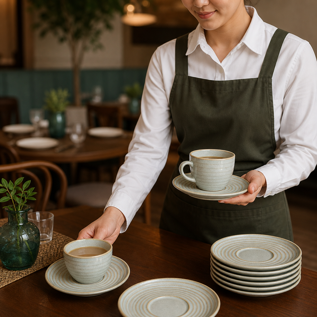 Round Saucers 162mm Vitrified Stoneware for Dining (Pack of 12)