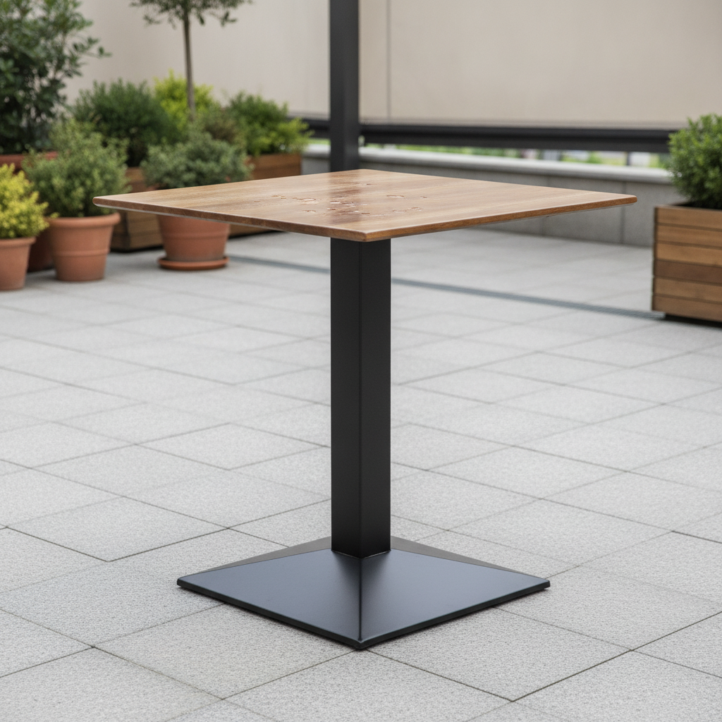 Planked Oak Square Dining Table 700x700mm for Indoor & Outdoor Use