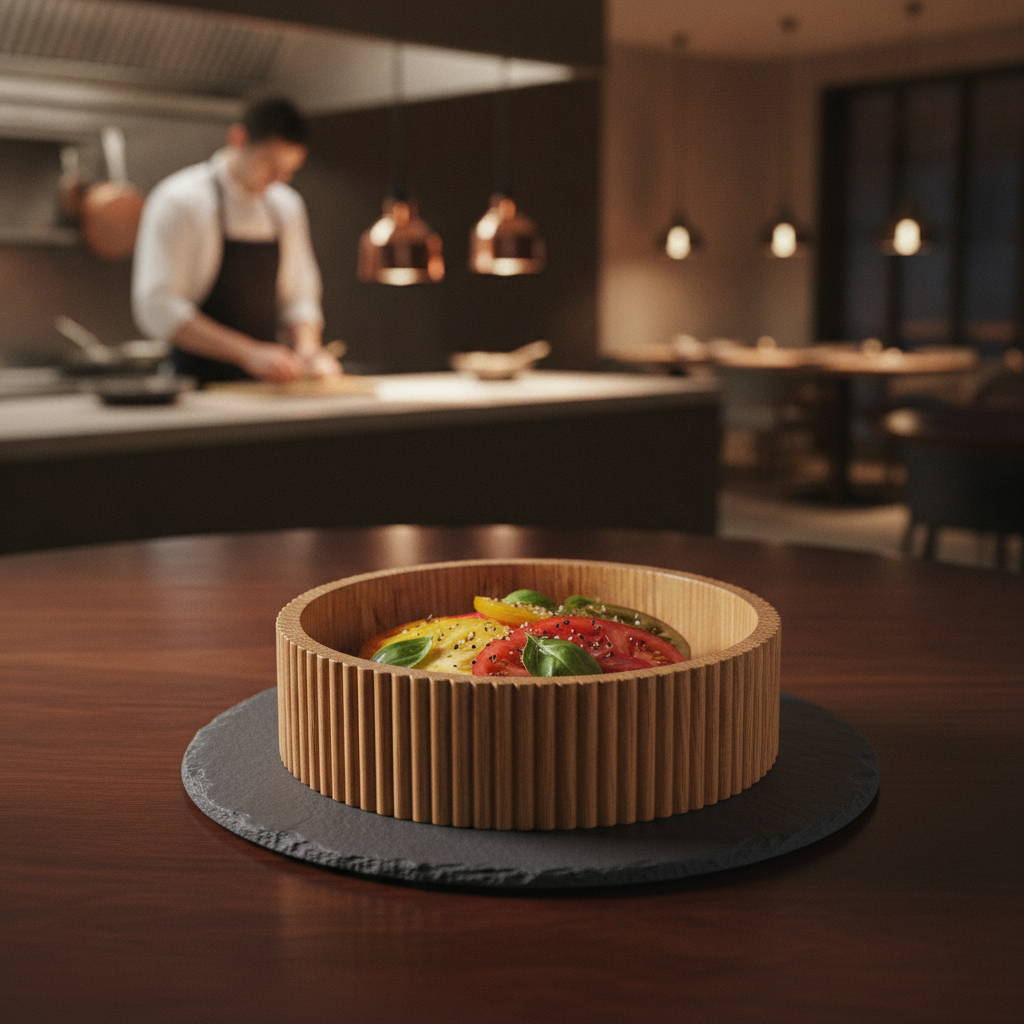 Wood Round Box 160mm for Food Presentation