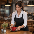 Mugs 230ml Red Stoneware for Cafés & Restaurants (Pack of 6)