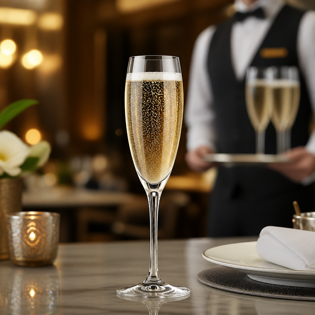 Crystal Champagne Flutes 240ml for Celebrations (Pack of 6)