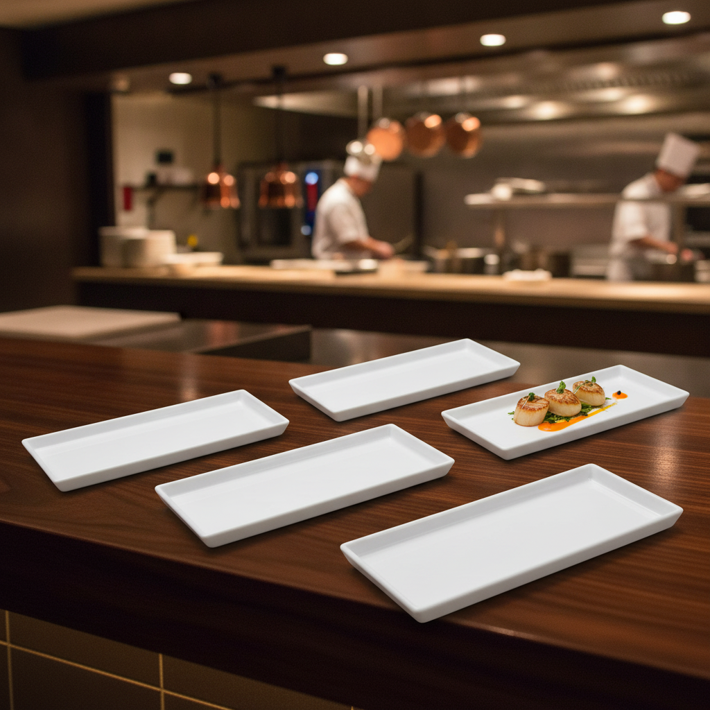 Melamine Rectangular Trays 560x153mm for Food Presentation (Pack of 4)