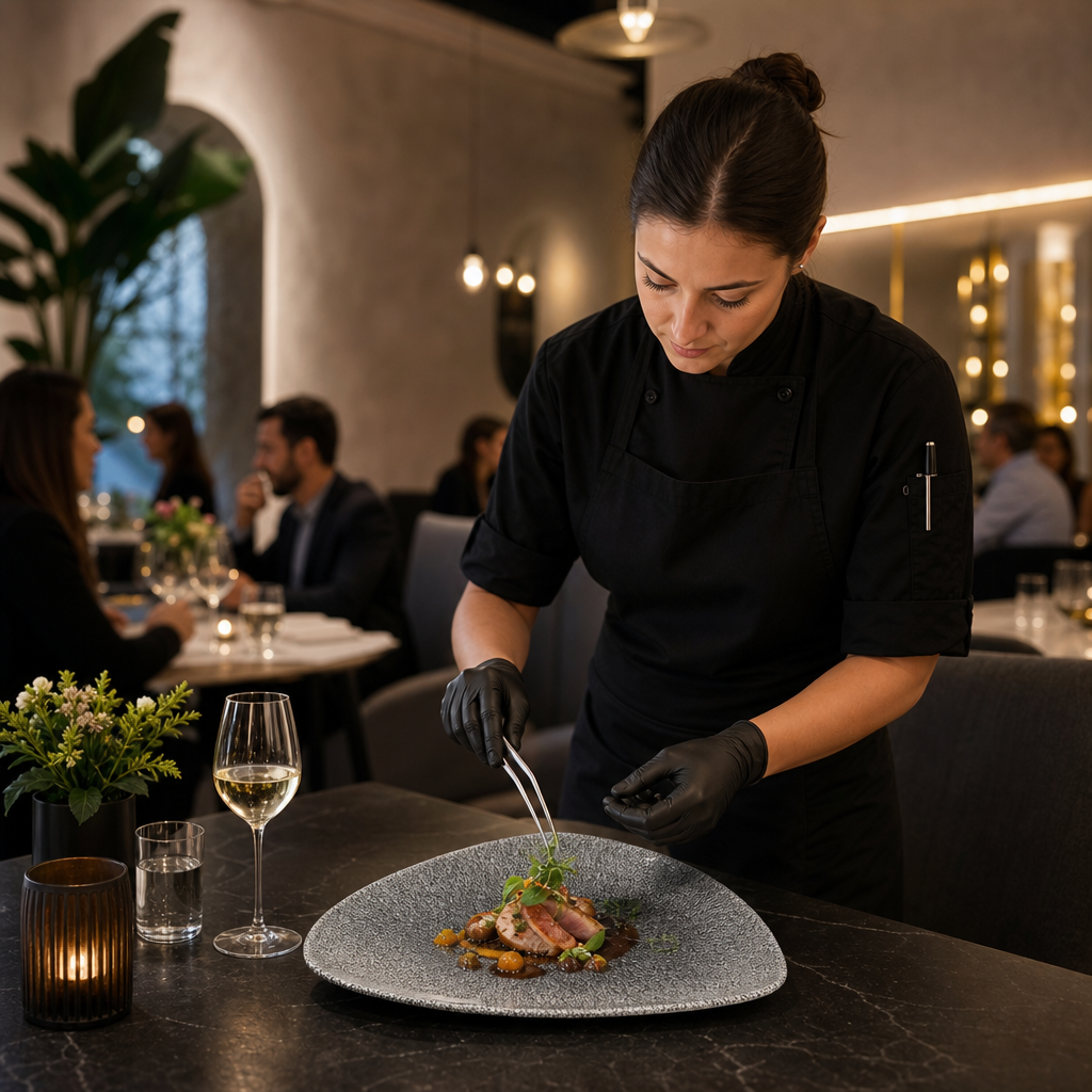 Triangular Plates 300mm Black Porcelain for Dining (Pack of 6)