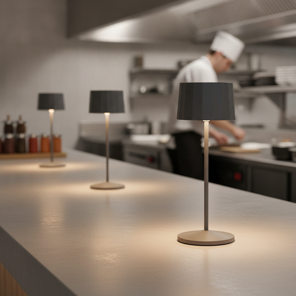 Aluminium LED Rechargeable Table Lamp 300mm for Indoor & Outdoor Use