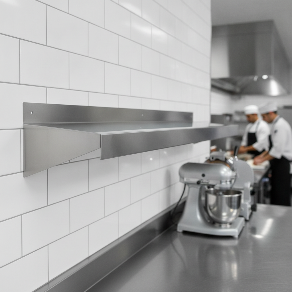 Stainless Steel Wall Shelf 1200x300mm for Commercial Kitchens