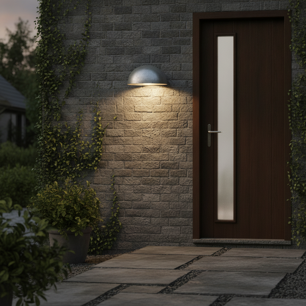 Steel Outdoor Wall Light 10cm for Front Doors & Pathways