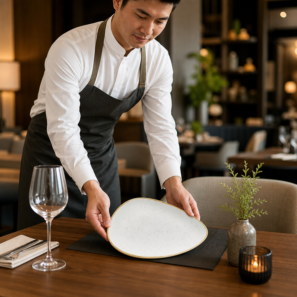 Triangular Plates White Vitrified Ceramic for Dining (Pack of 6)