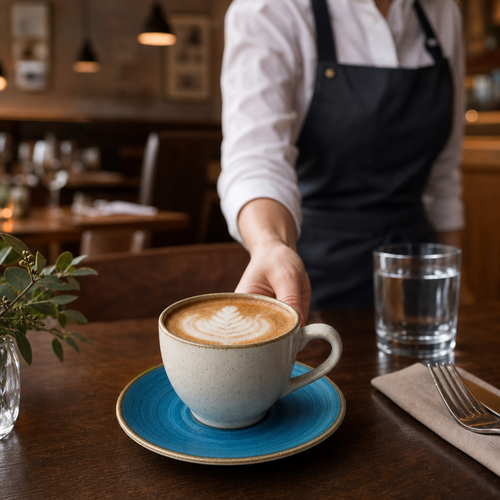 Cappuccino Saucers 156mm Vitrified Ceramic for Cafés (Pack of 12)