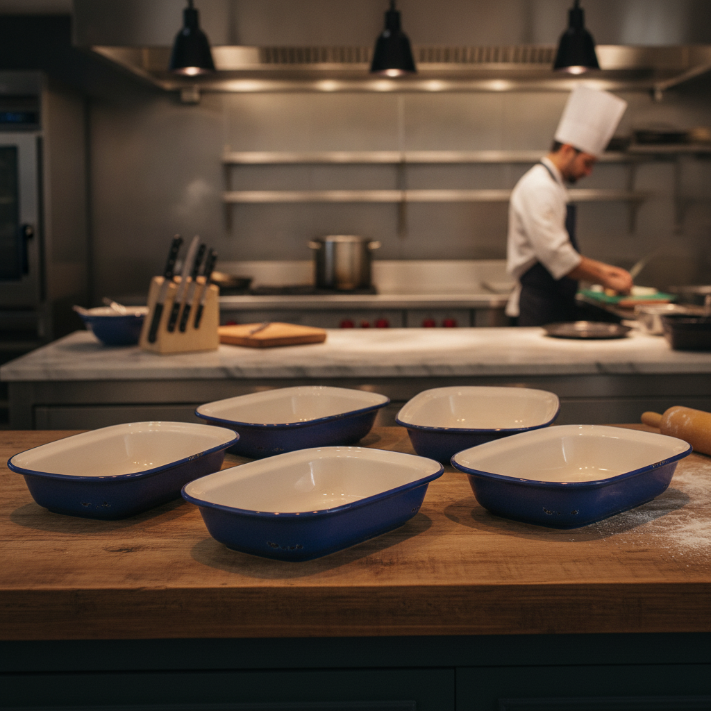 Stoneware Blue Pie Dish 240mm for Sharing (Pack of 6)