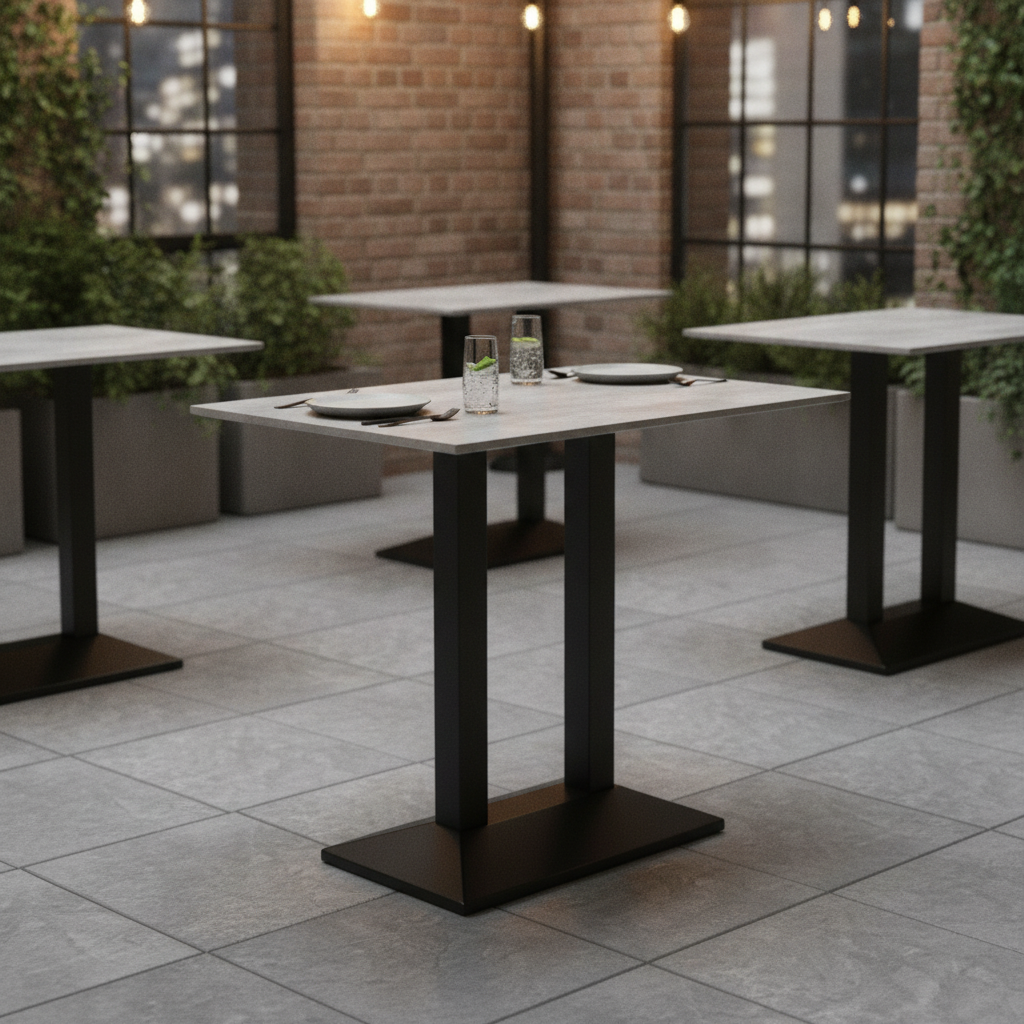 Concrete Rectangular Poseur Table 1200x700mm for Indoor & Outdoor Dining