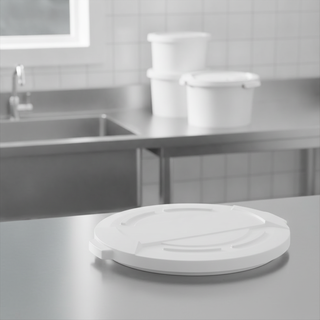 Polypropylene Round Container Bin Lid 76L for Commercial Kitchens