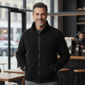Black Polyester Fleece with Zipped Pockets for Everyday Comfort