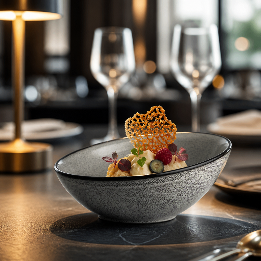 Porcelain Sloping Bowls 175mm for Serving Desserts & Side Dishes