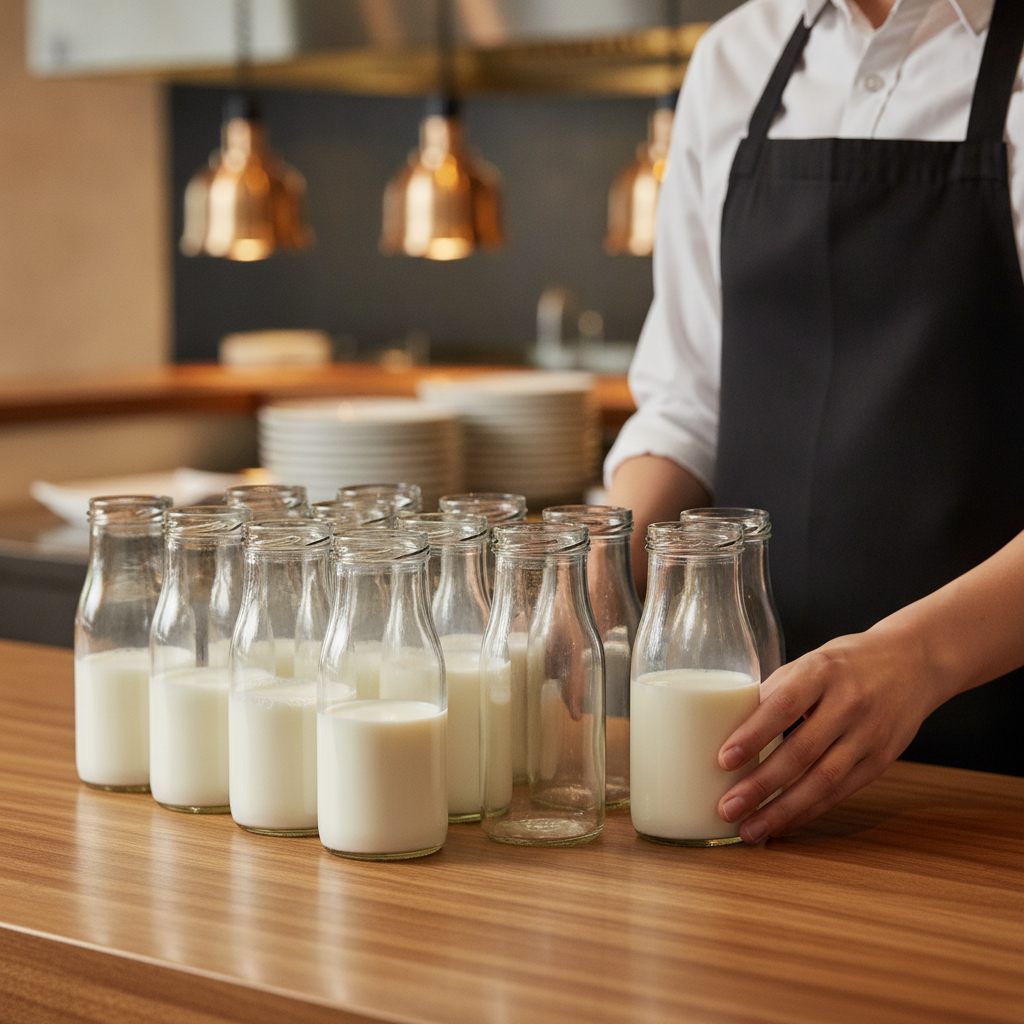 Glass Mini Milk Bottles 150ml for Beverages & Decor (Pack of 20)