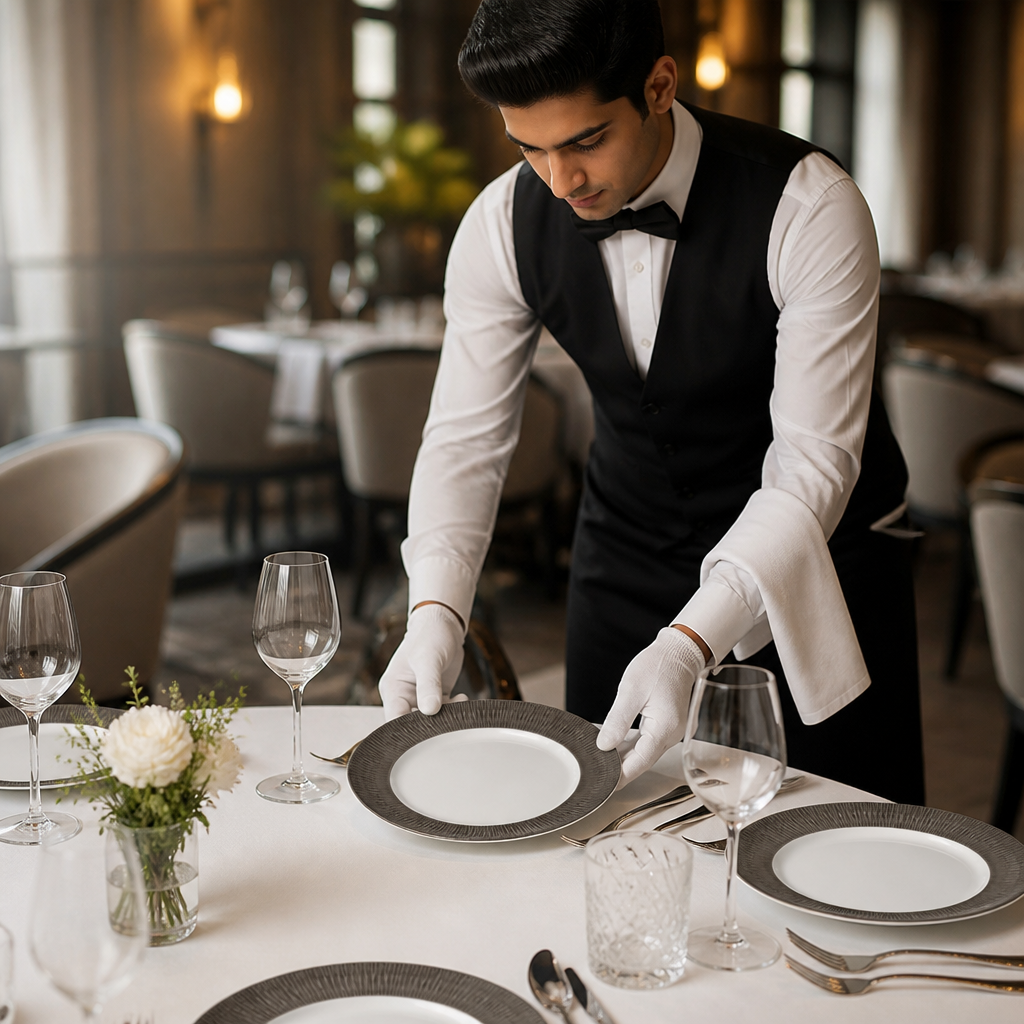 Footed Plates 260mm Vitrified Porcelain for Banqueting & Events (Pack of 12)