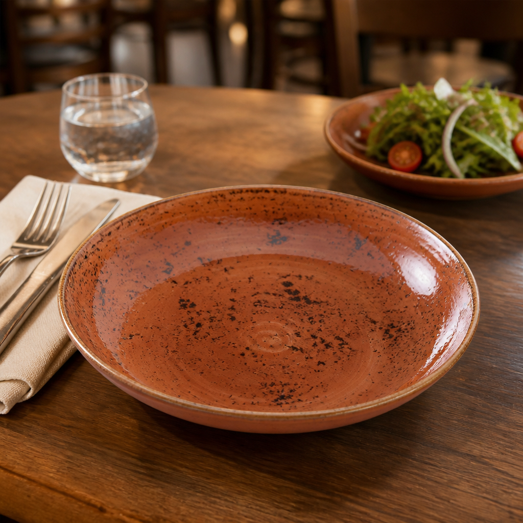 Terracotta Coupe Bowls 215mm for Casual Cafés & Restaurants - Pack of 24