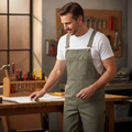Cotton Canvas Bib & Brace Dungarees Khaki for Workwear