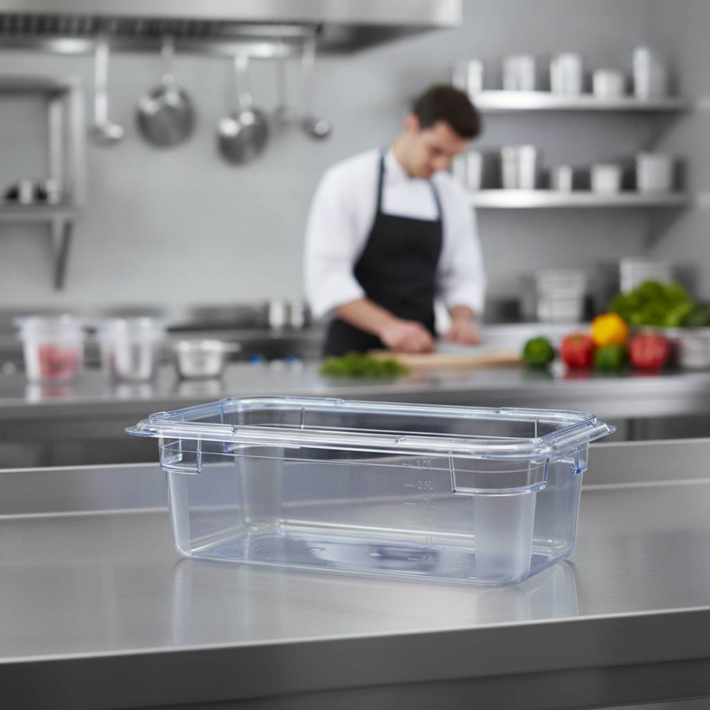 Plastic Food Storage Container GN 1/3 100mm for Commercial Use