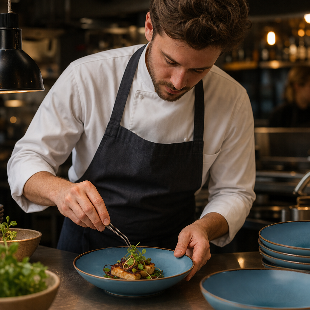 Handcrafted Blue Coupe Bowls for Farm-to-Table Dining