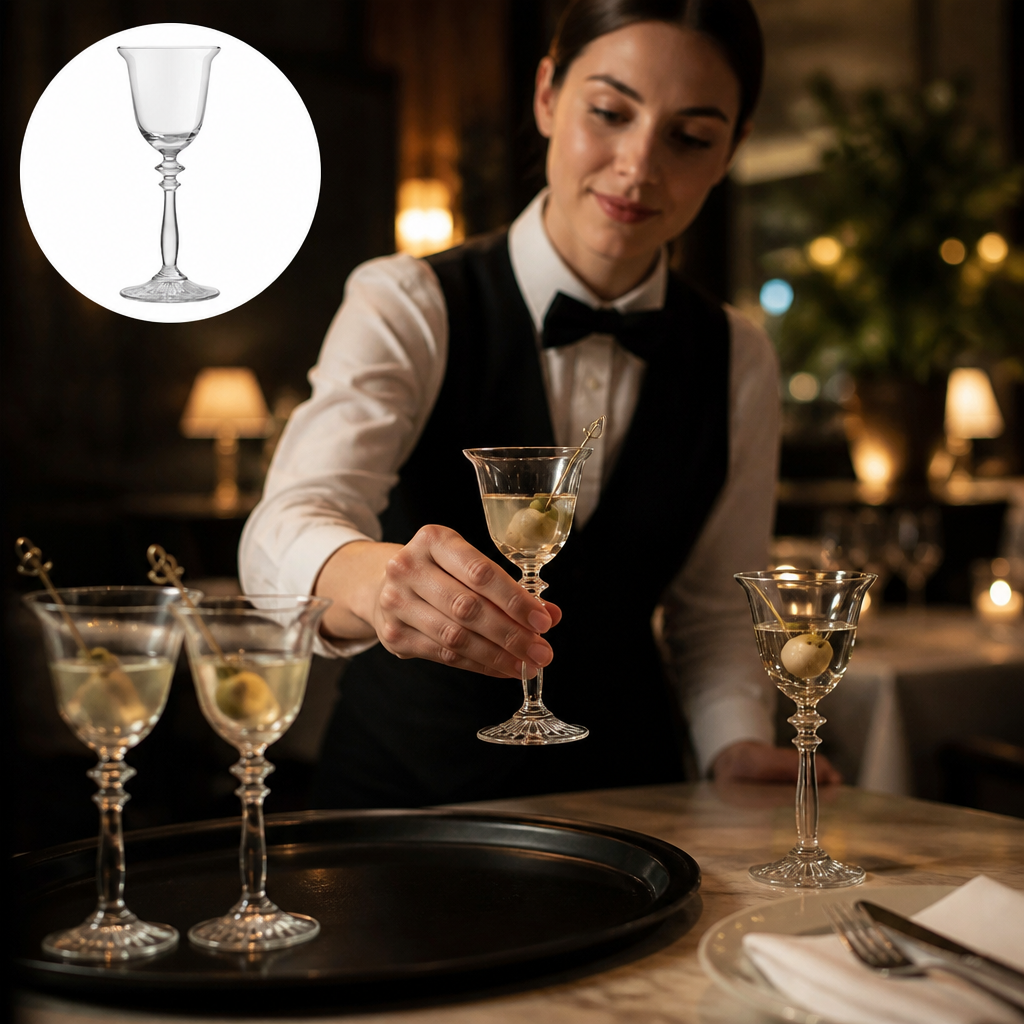 Glass Miniature Cocktail Glasses 140ml for Elegant Bars (Pack of 6)